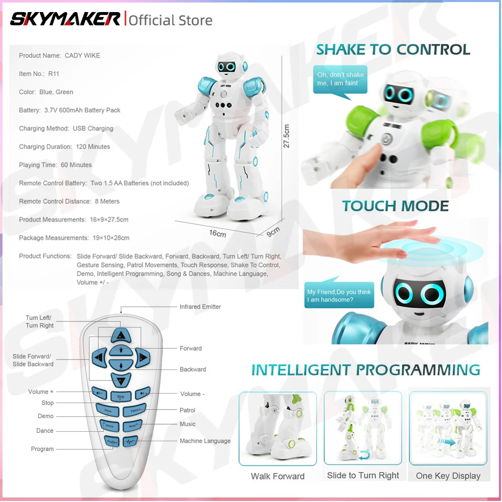 JJRC-Robot R11 RC CADY WIKE av - Line Follower Robot avis et prix