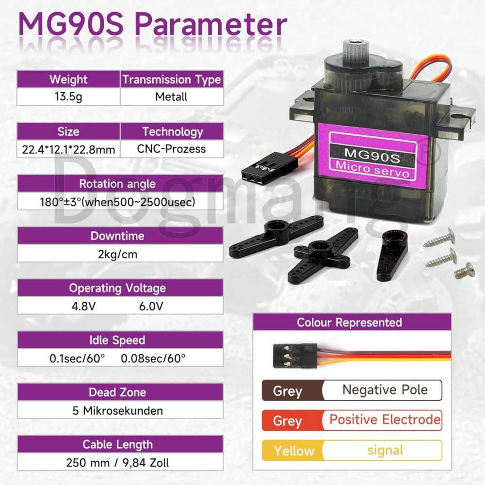 MG90S Servo 1/2/4/10/20/50 piè - Micro Servo avis et prix