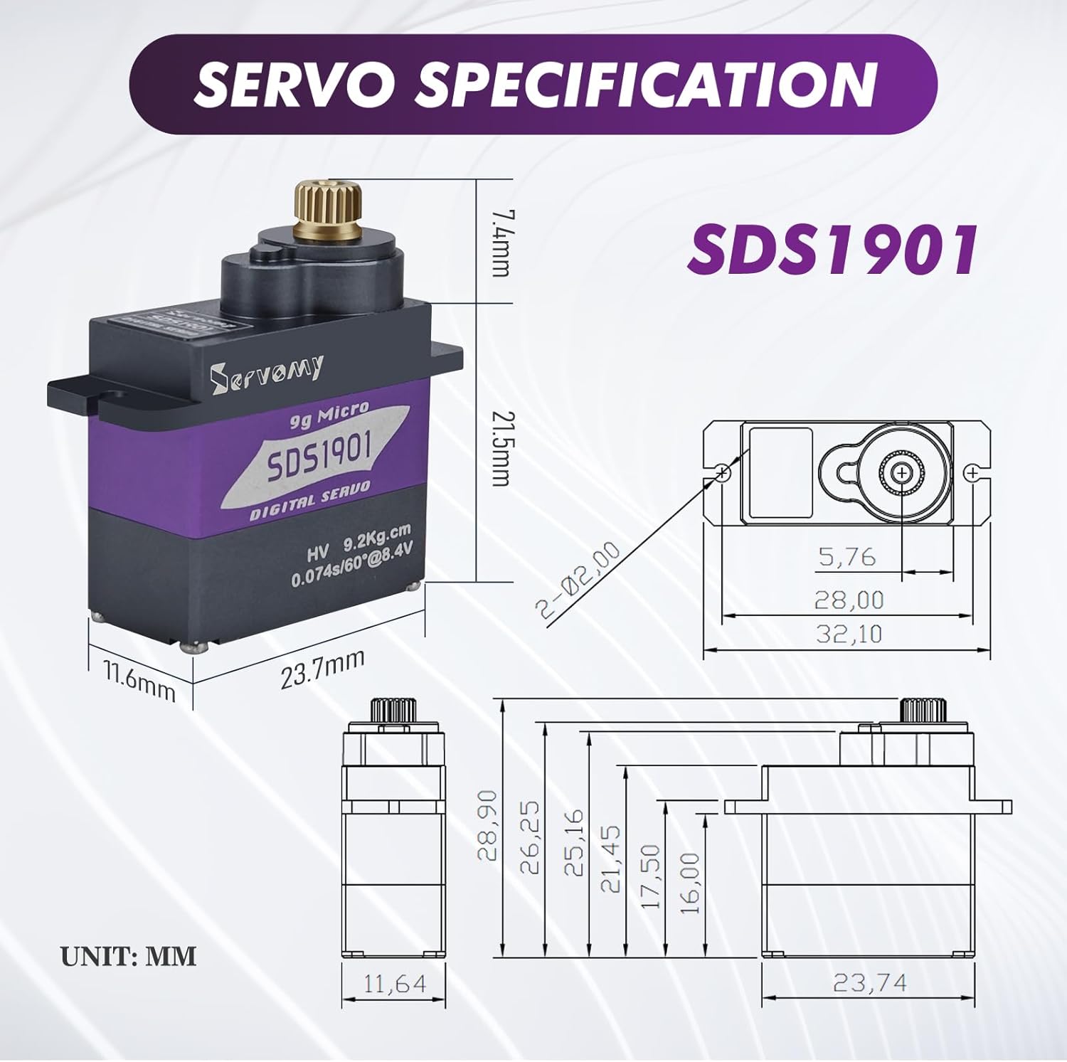 SERVOMY-SDS1901 numérique 9G M - Servo Sg90 avis et prix